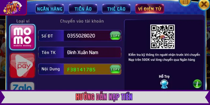 Hướng dẫn nạp tiền với giao diện thanh toán đa kênh hiện đại và bảo mật tại hệ thống