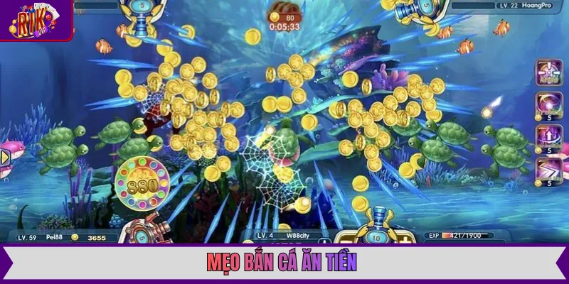 Mẹo bắn cá ăn tiền minh họa cho kỹ thuật ngắm bắn chuẩn xác vào các điểm yếu của sinh vật biển