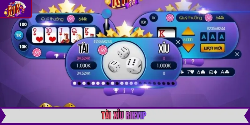 Tài Xỉu Rikvip với giao diện đặt cược sang trọng và hệ thống thống kê cầu chi tiết